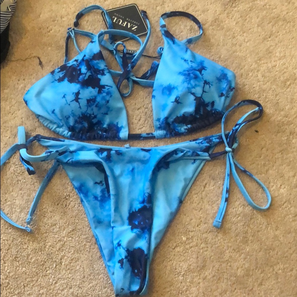 NWT Blue tie dye bikini